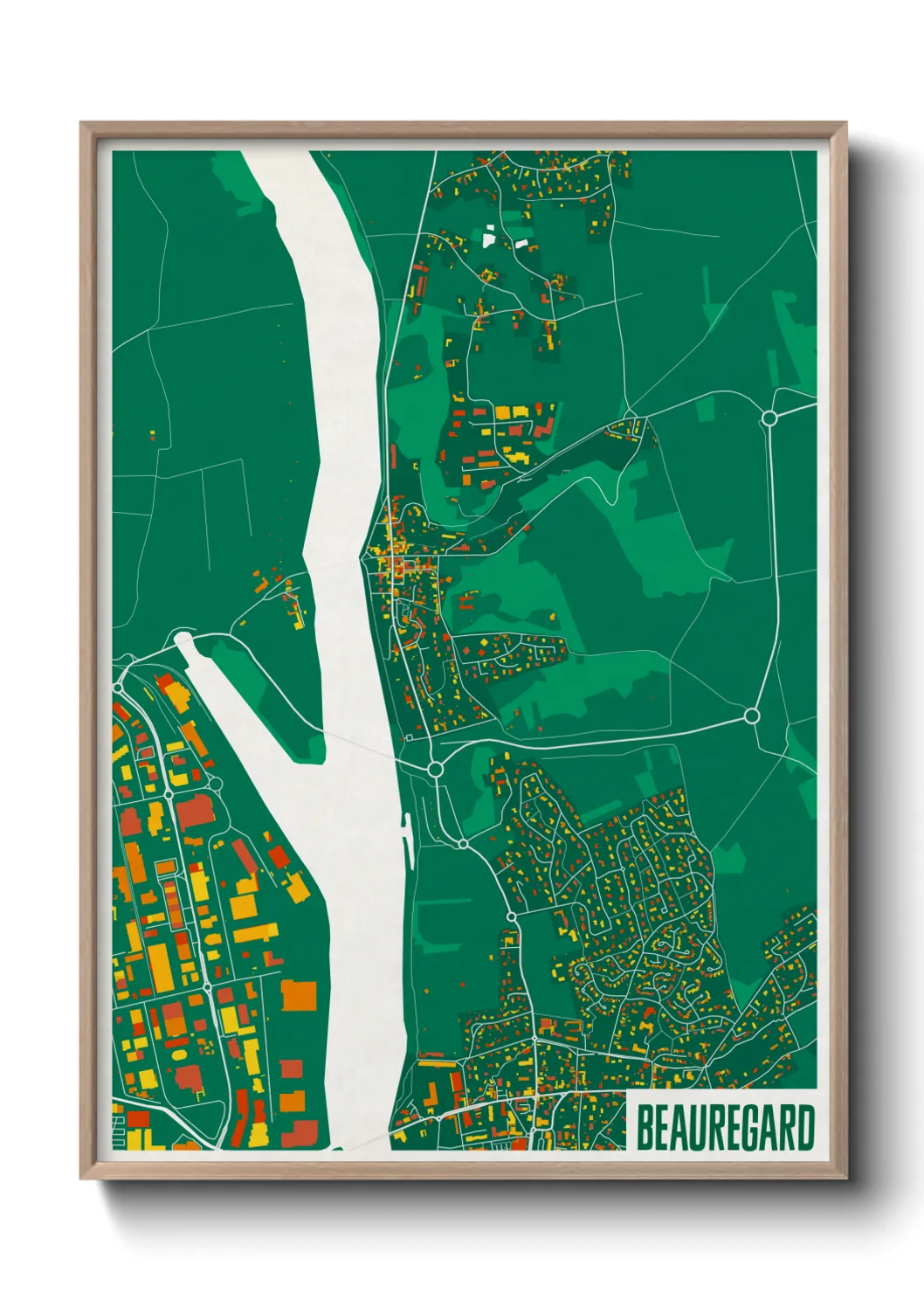 Une affiche de carte sur Beauregard