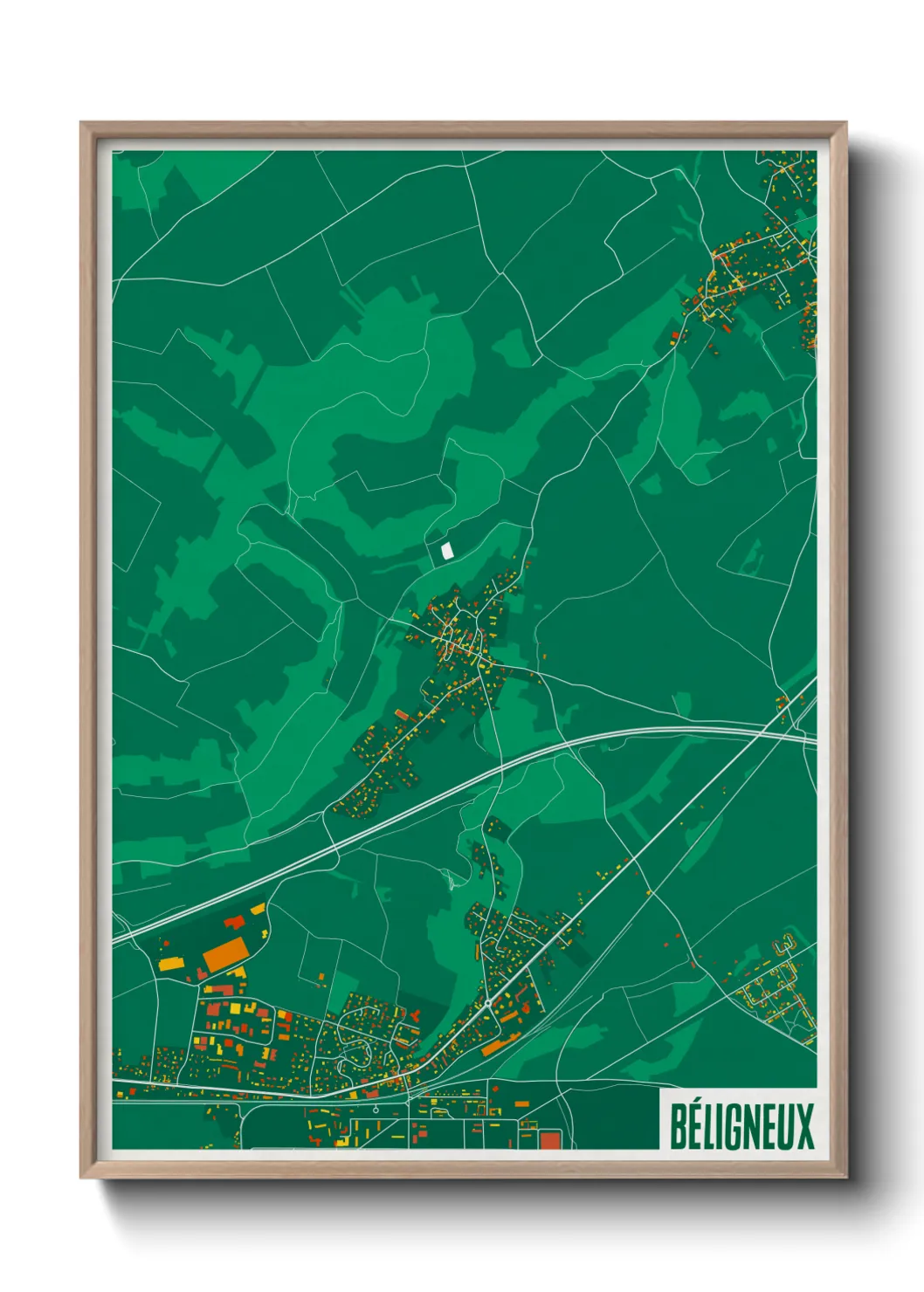Une affiche de carte sur Béligneux