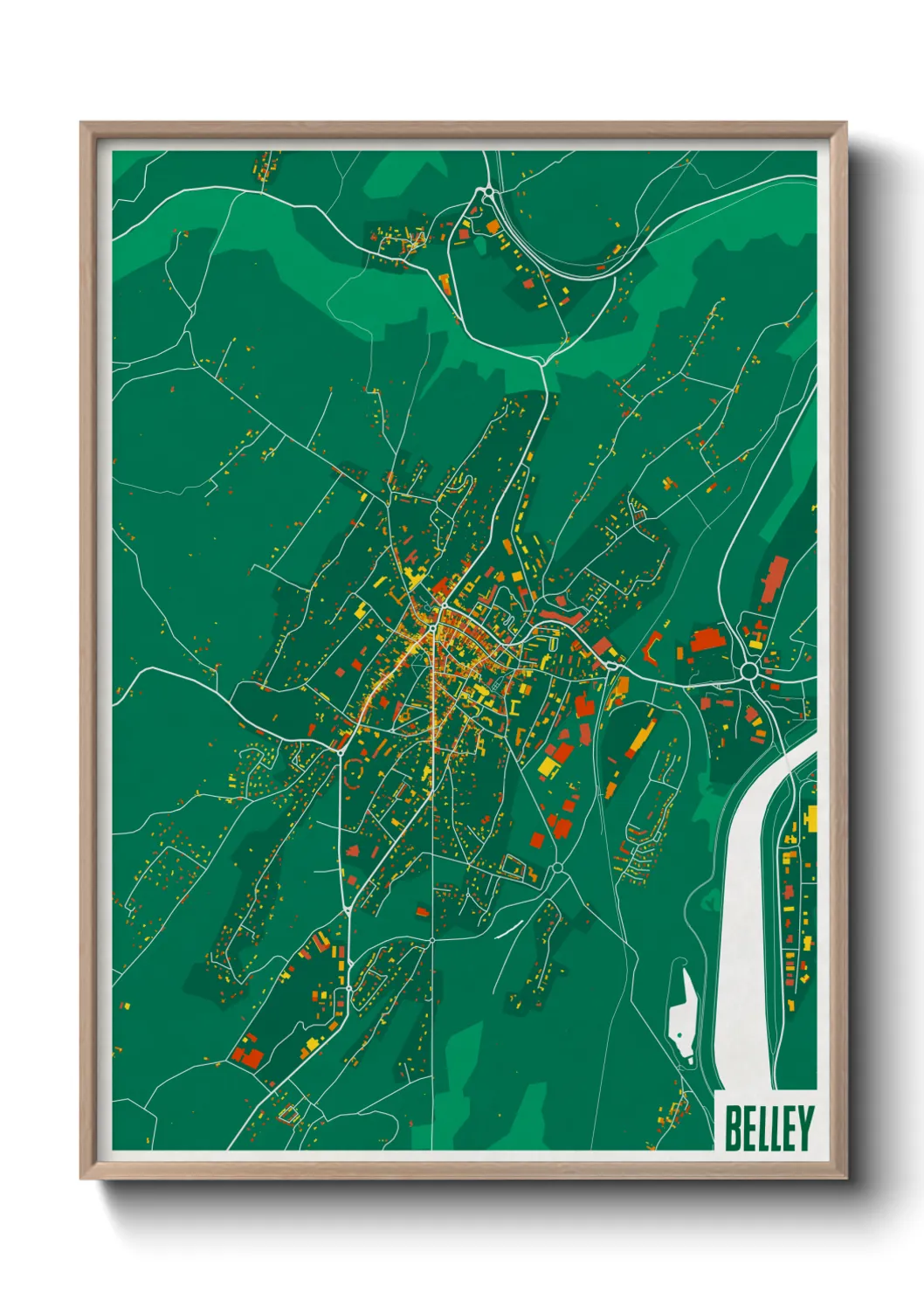 Une affiche de carte sur Belley