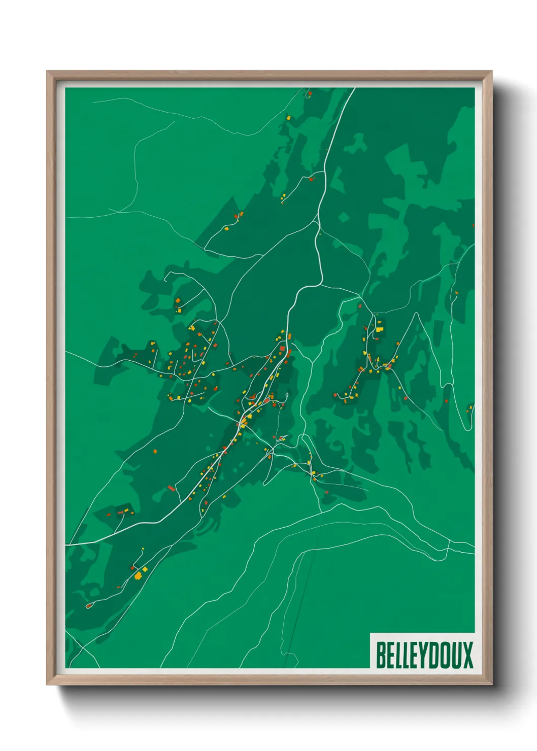 Une affiche de carte sur Belleydoux