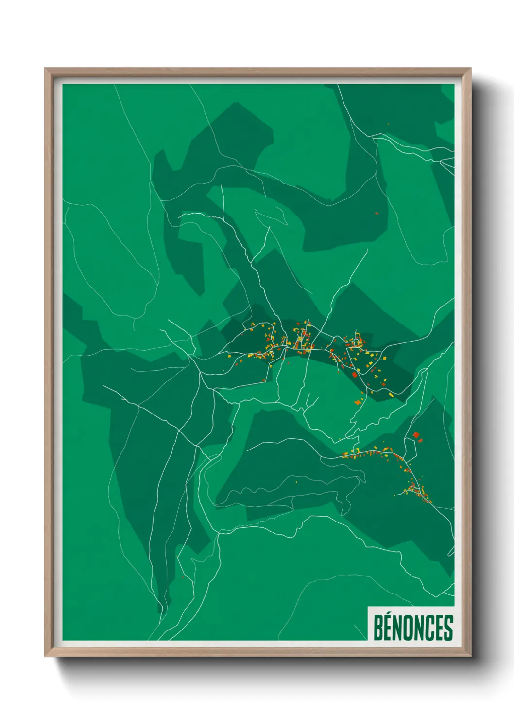 Une affiche de carte sur Bénonces