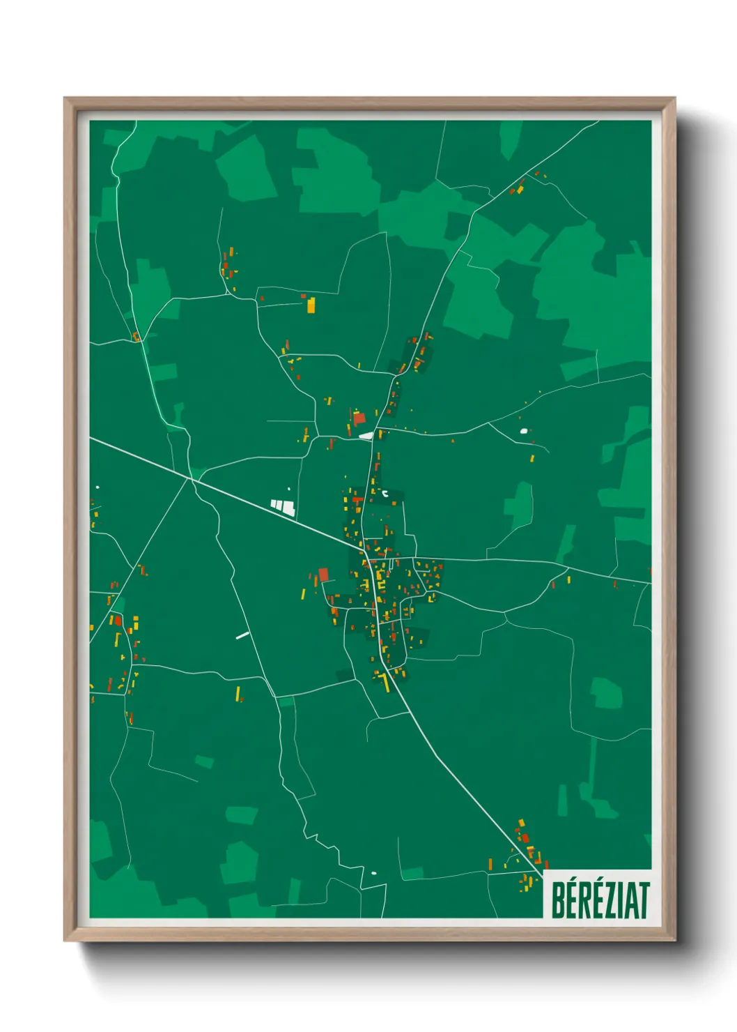 Une affiche de carte sur Béréziat