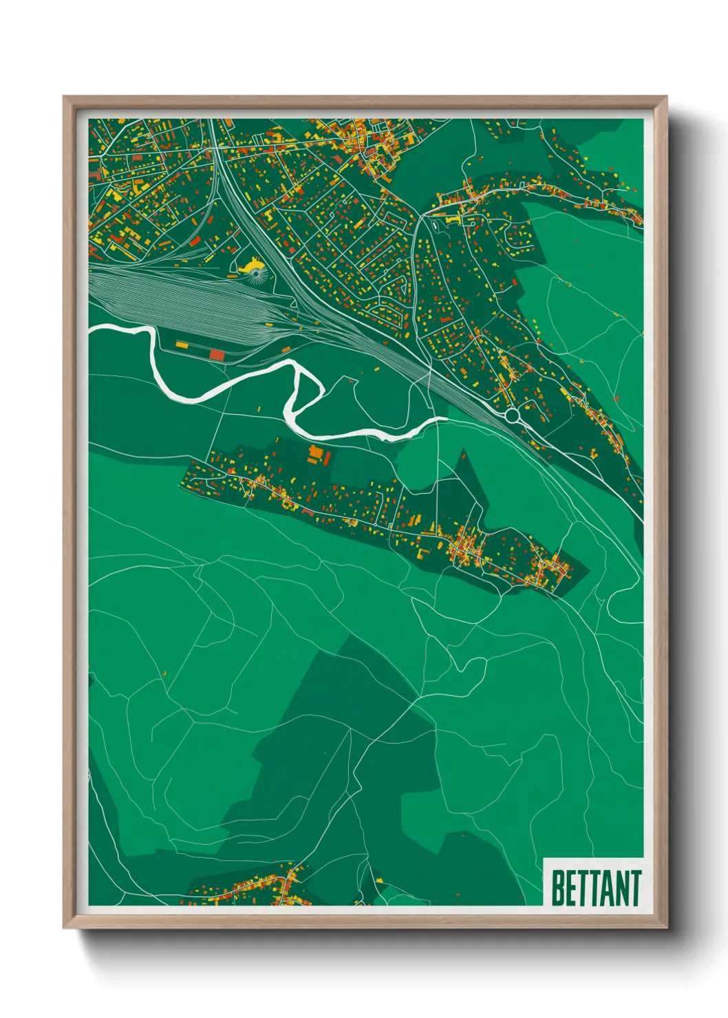 Une affiche de carte sur Bettant