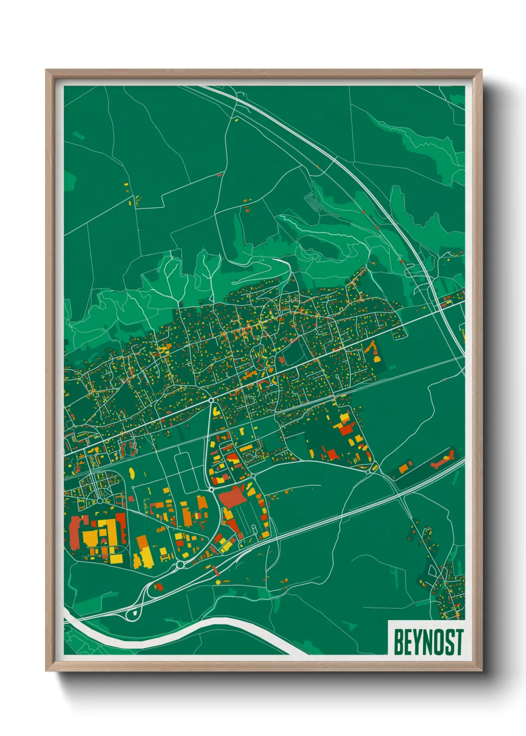 Une affiche de carte sur Beynost