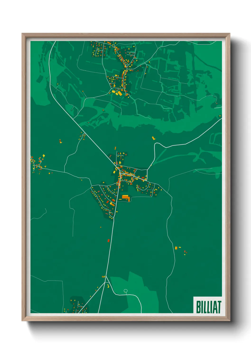 Une affiche de carte sur Billiat