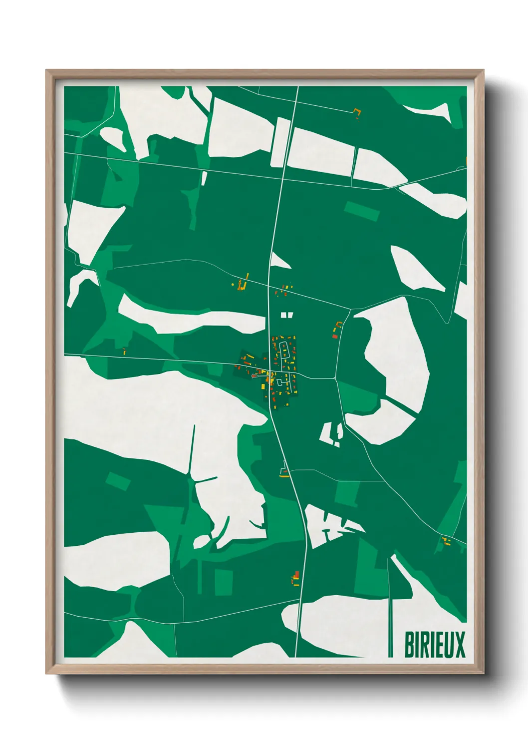 Une affiche de carte sur Birieux