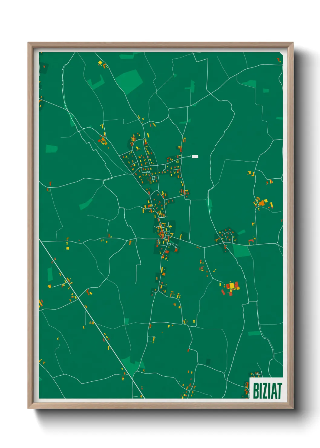Une affiche de carte sur Biziat