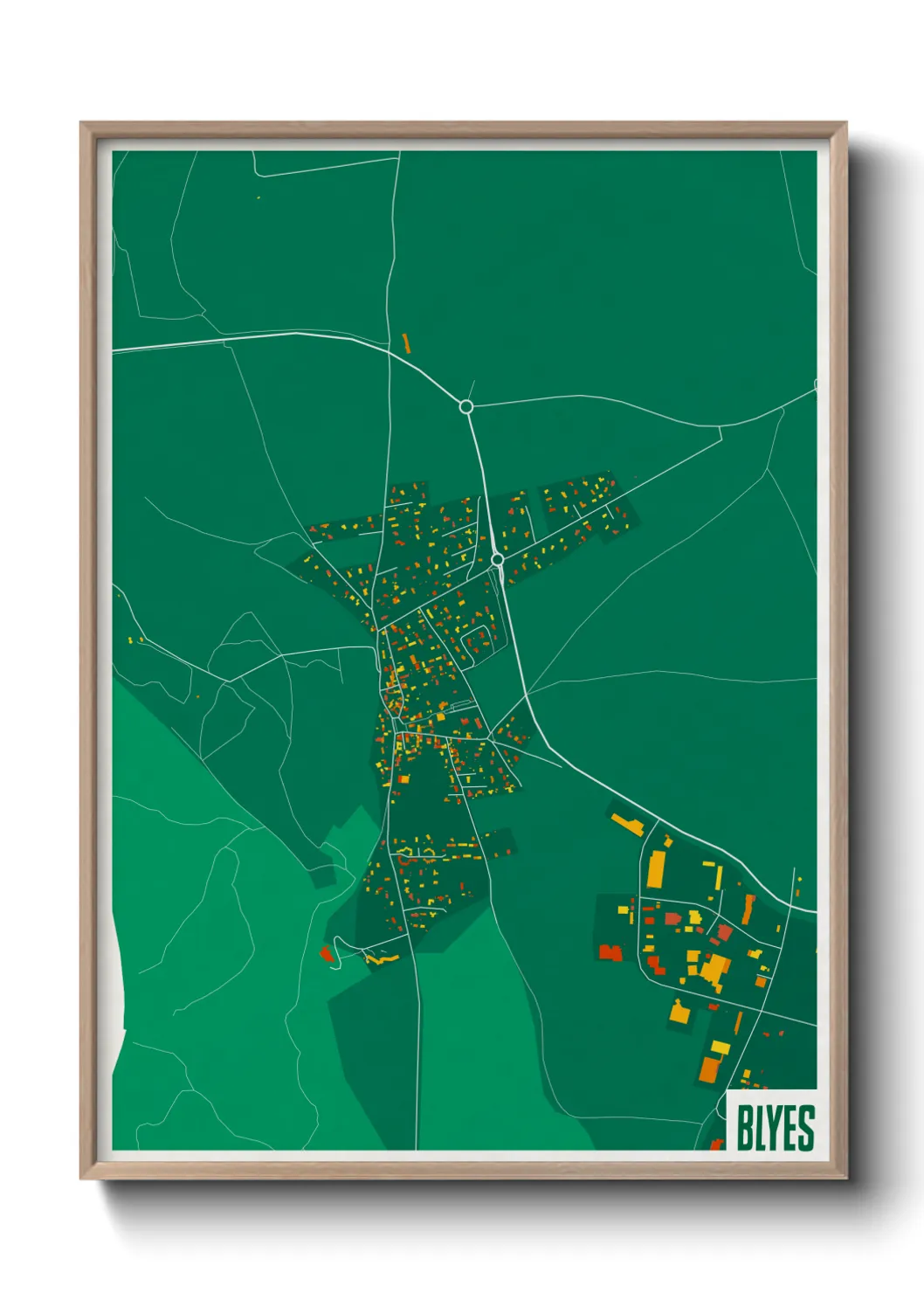 Une affiche de carte sur Blyes