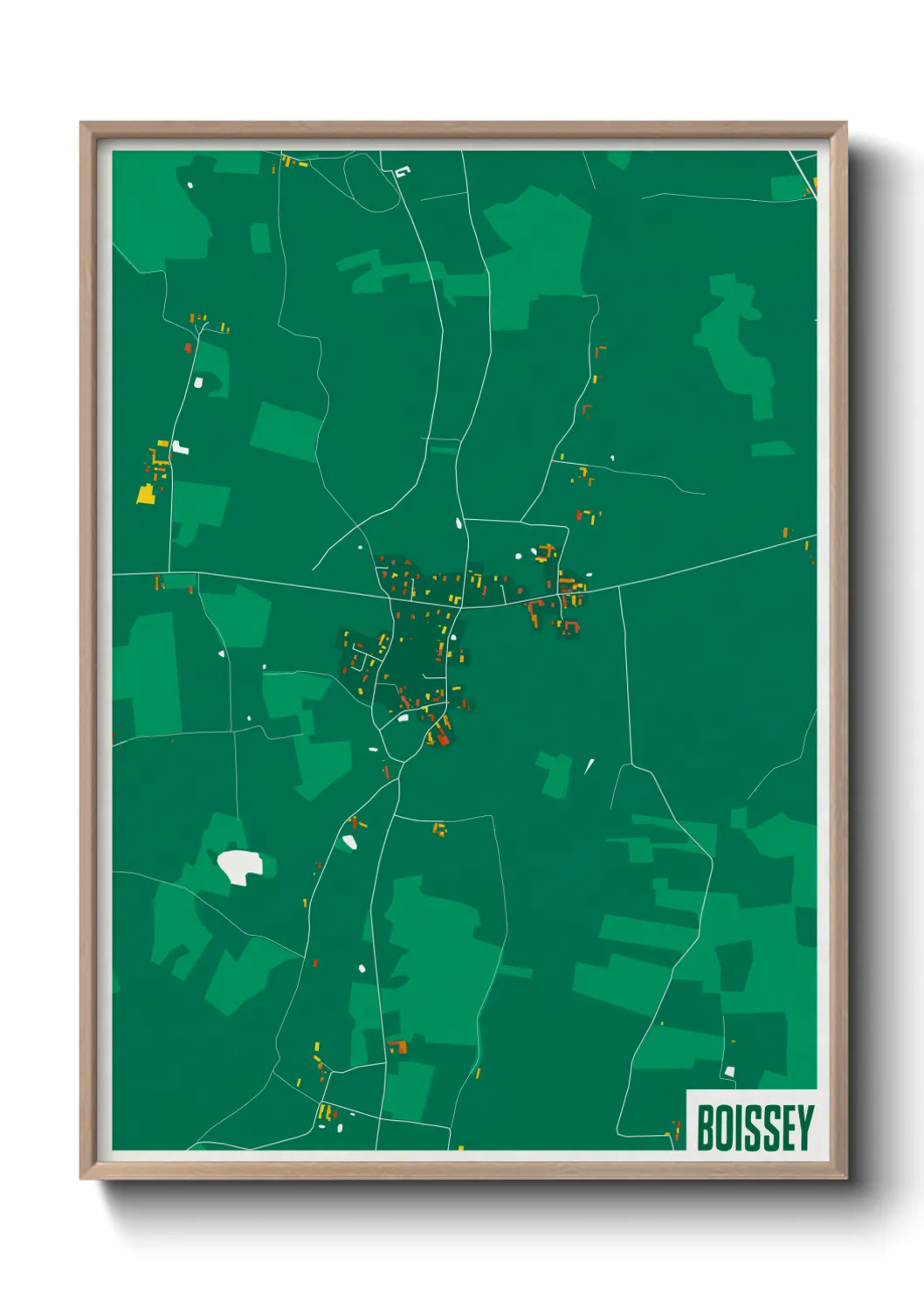 Une affiche de carte sur Boissey