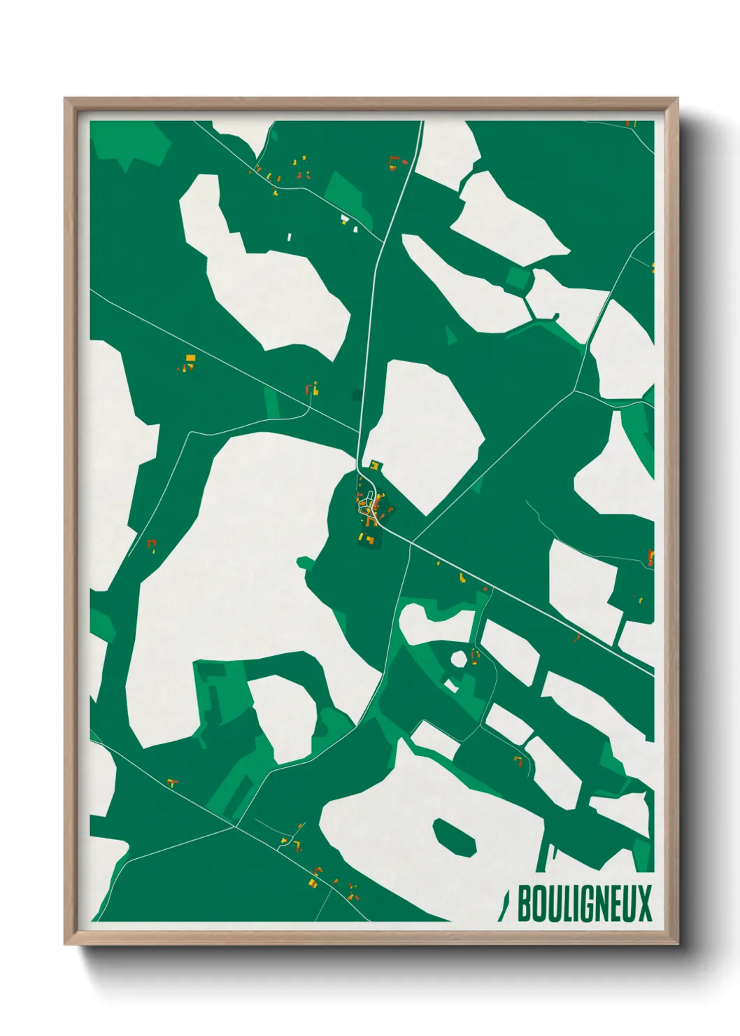 Une affiche de carte sur Bouligneux