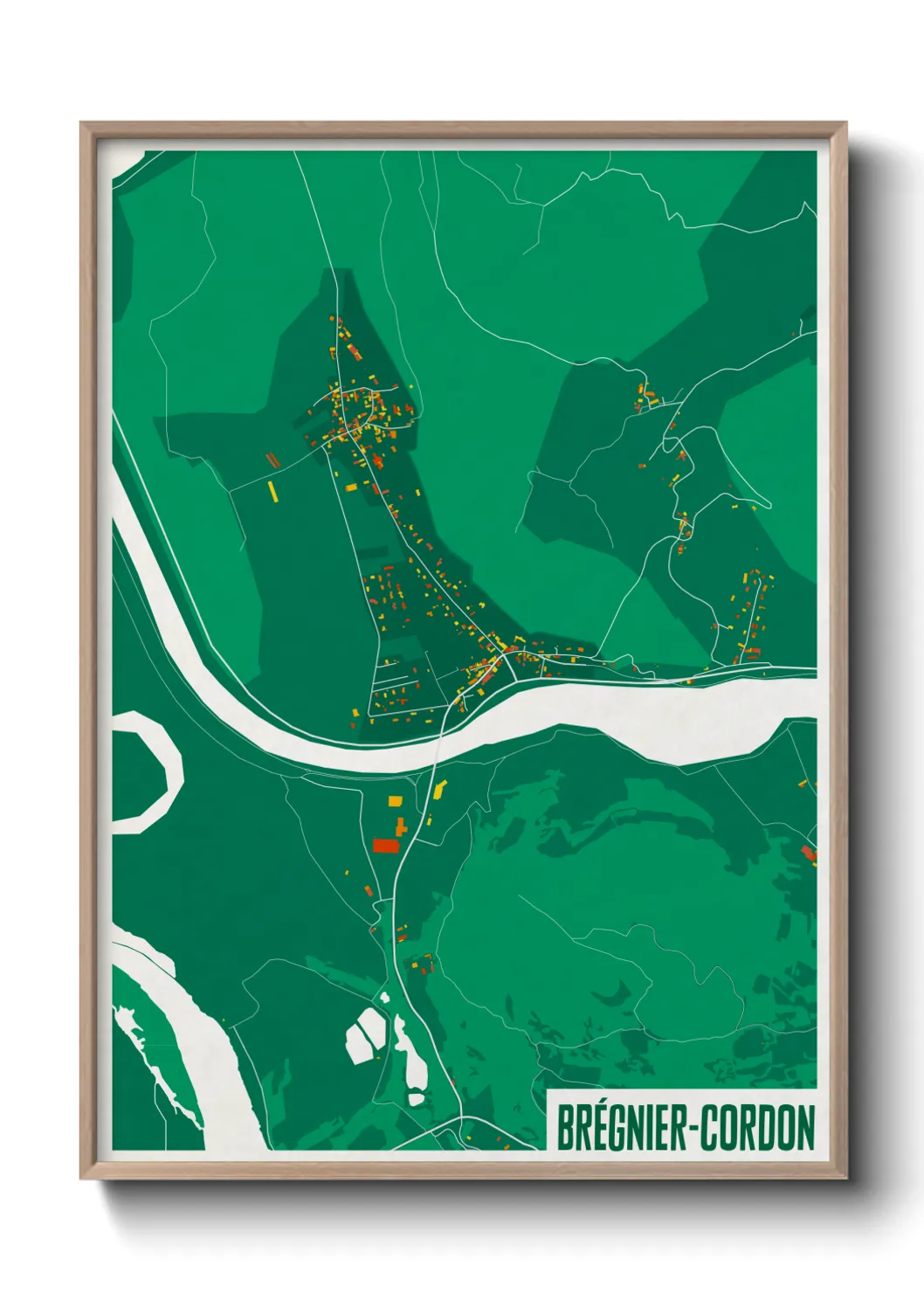Une affiche de carte sur Brégnier-Cordon