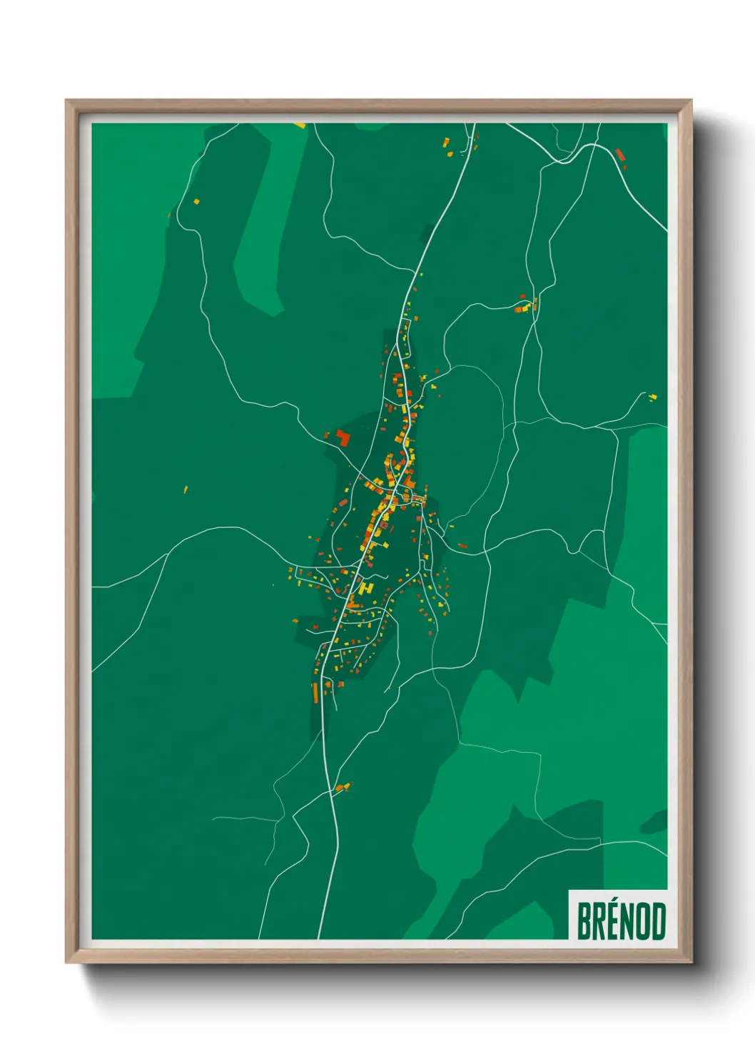 Une affiche de carte sur Brénod