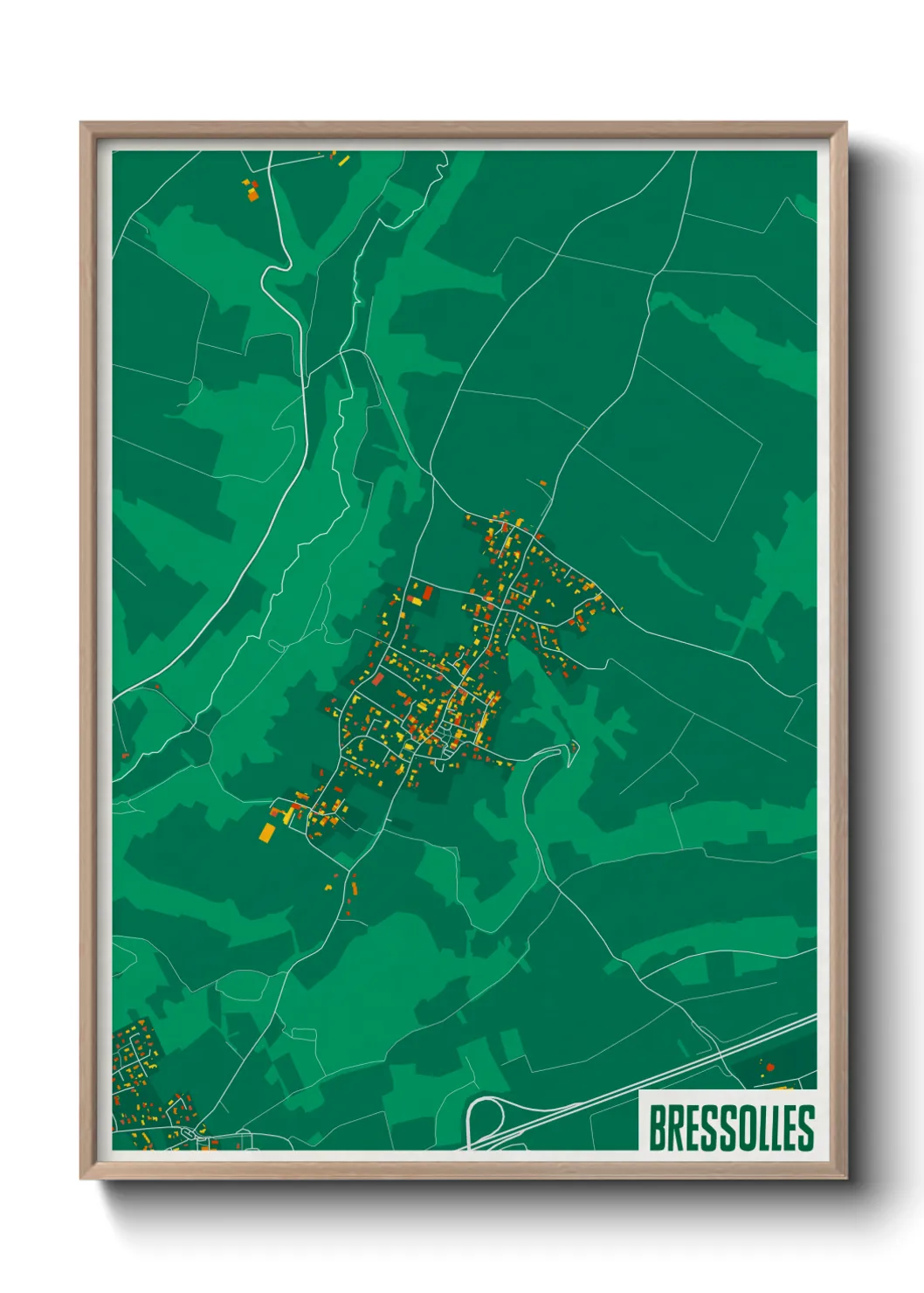 Une affiche de carte sur Bressolles