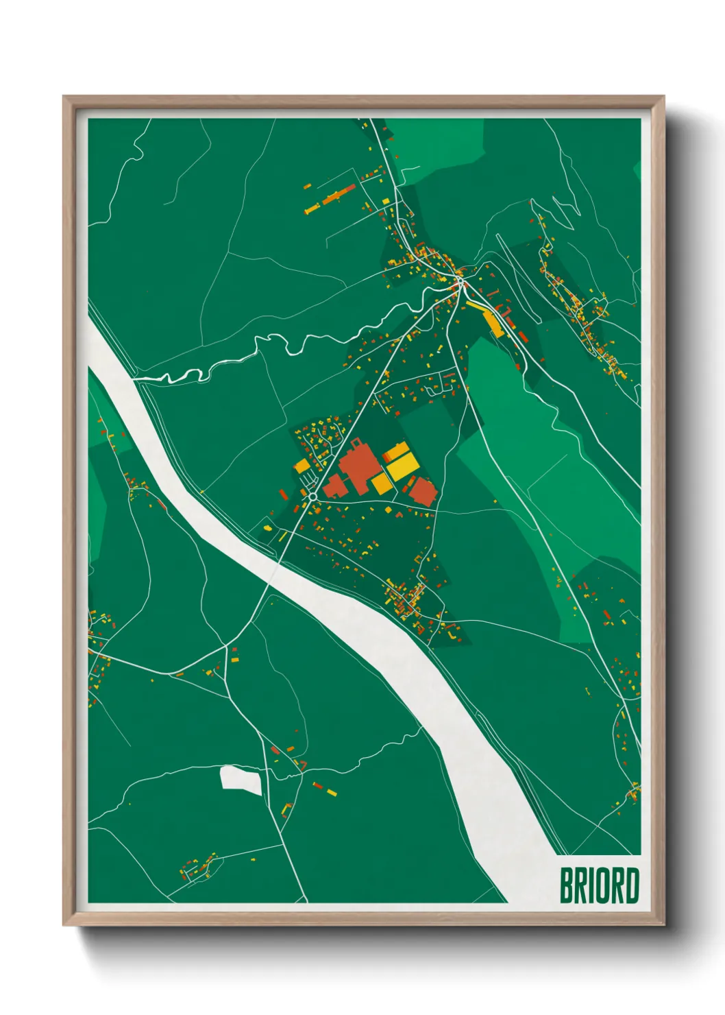 Une affiche de carte sur Briord