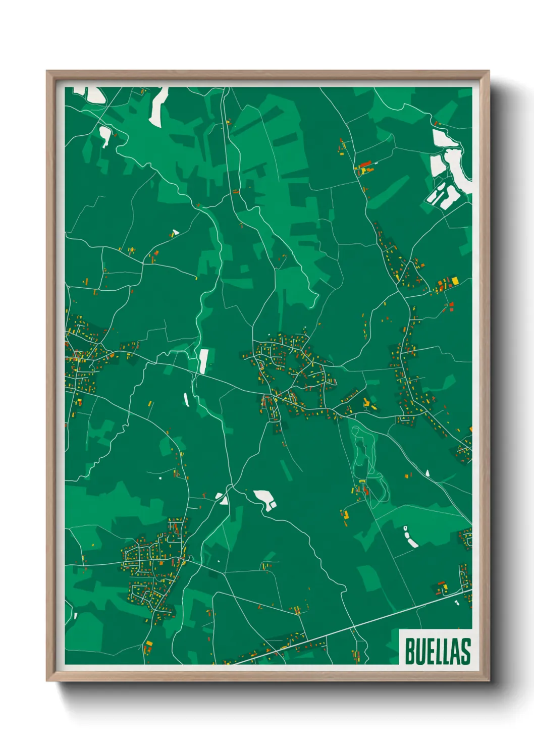 Une affiche de carte sur Buellas