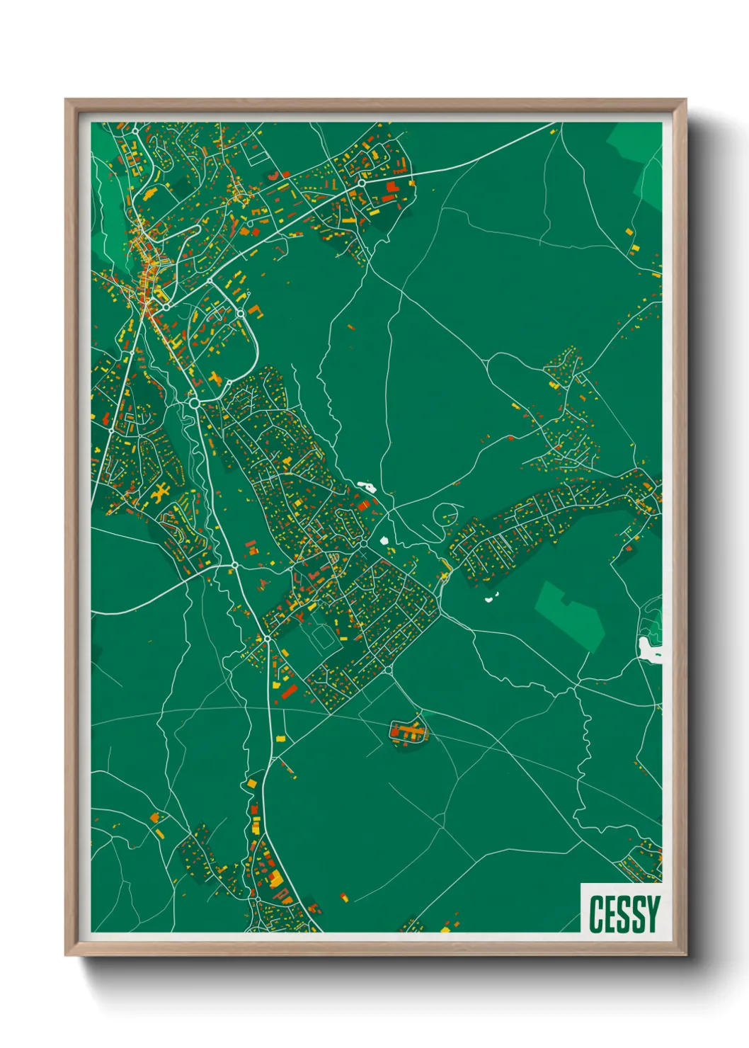 Une affiche de carte sur Cessy