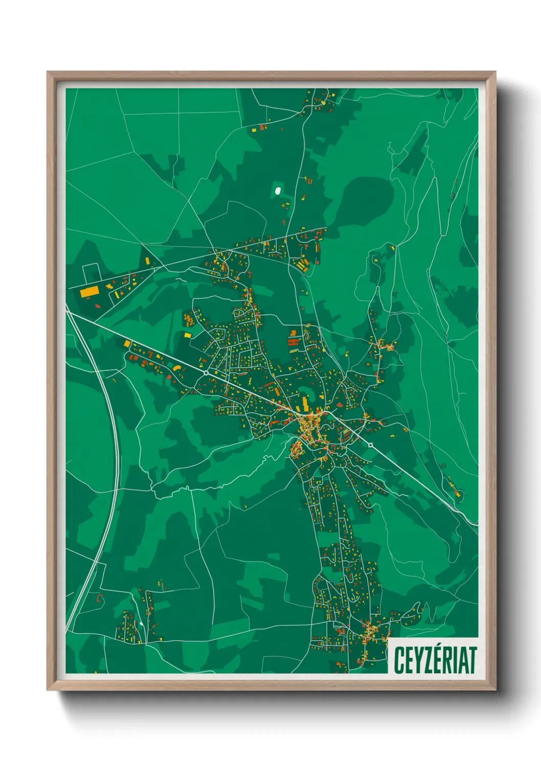 Une affiche de carte sur Ceyzériat
