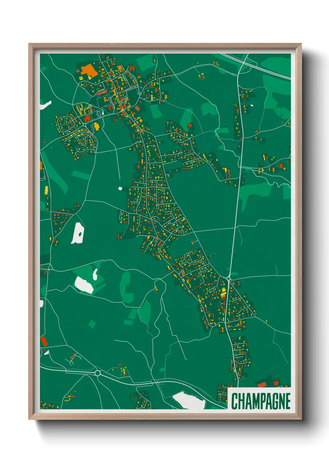 Une affiche de carte sur Champagne