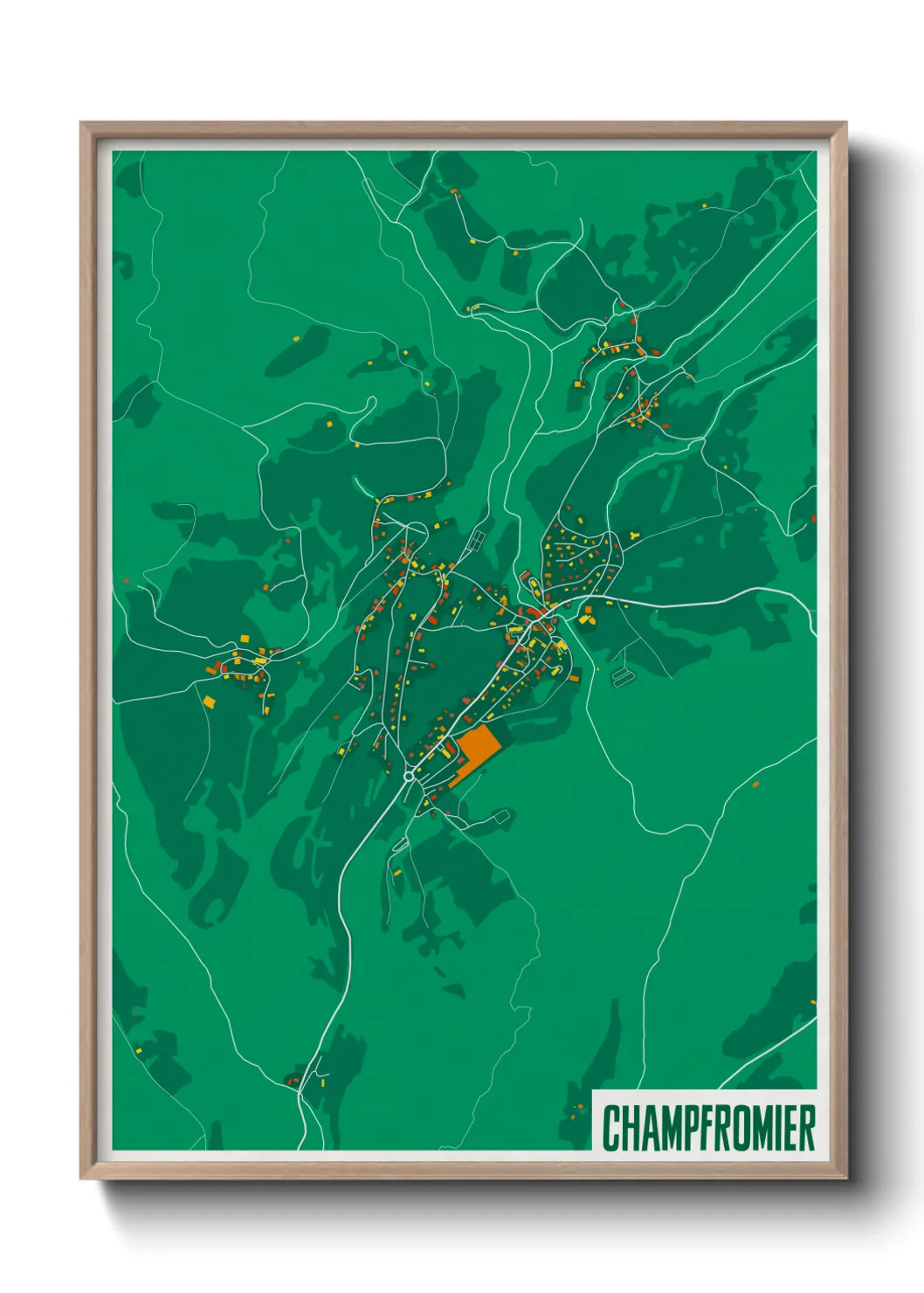 Une affiche de carte sur Champfromier