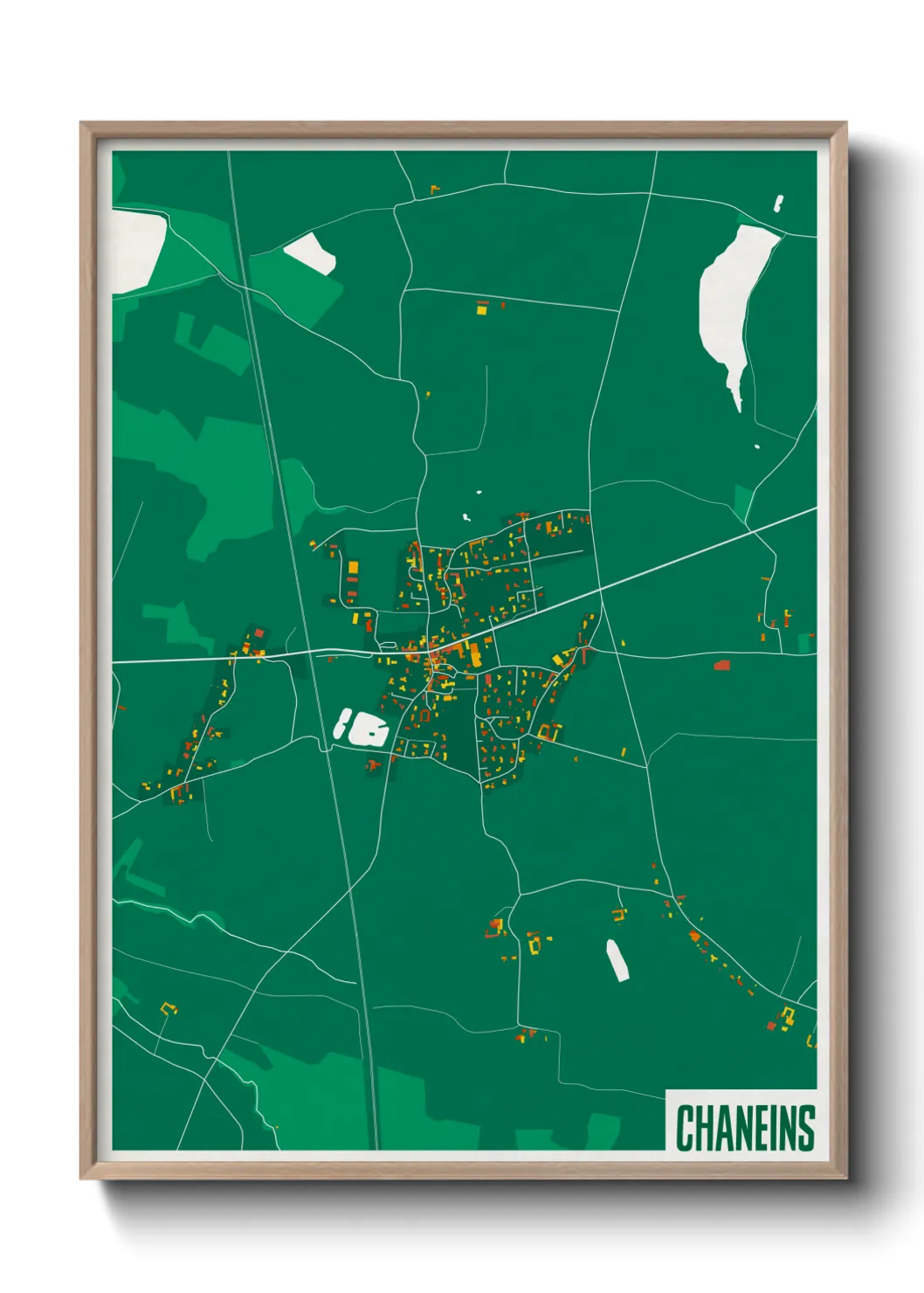 Une affiche de carte sur Chaneins