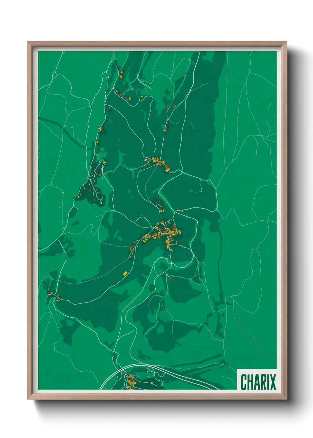 Une affiche de carte sur Charix