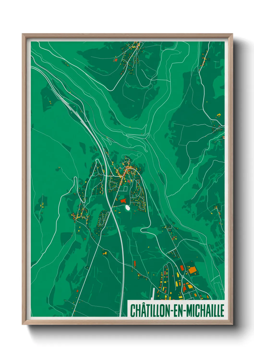 Une affiche de carte sur Châtillon-en-Michaille