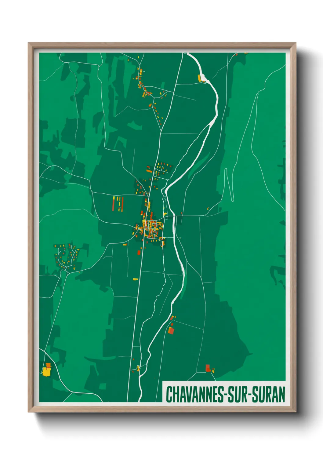 Une affiche de carte sur Chavannes-sur-Suran