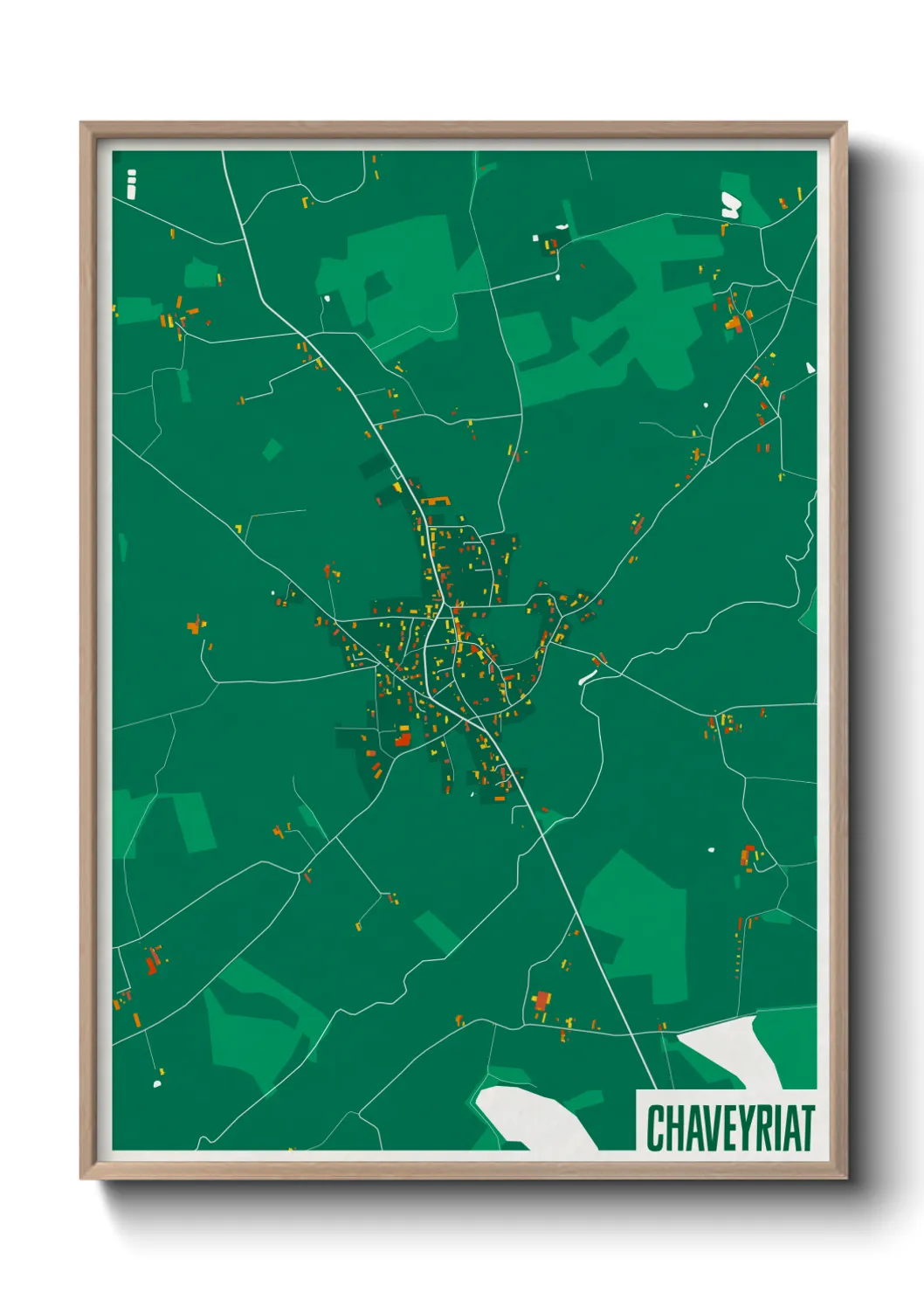 Une affiche de carte sur Chaveyriat
