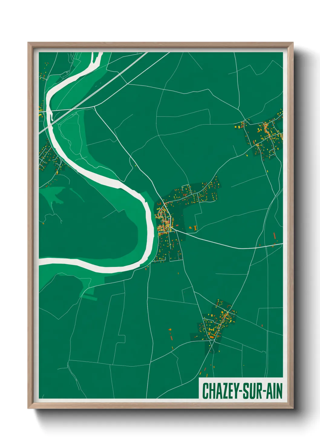 Une affiche de carte sur Chazey-sur-Ain