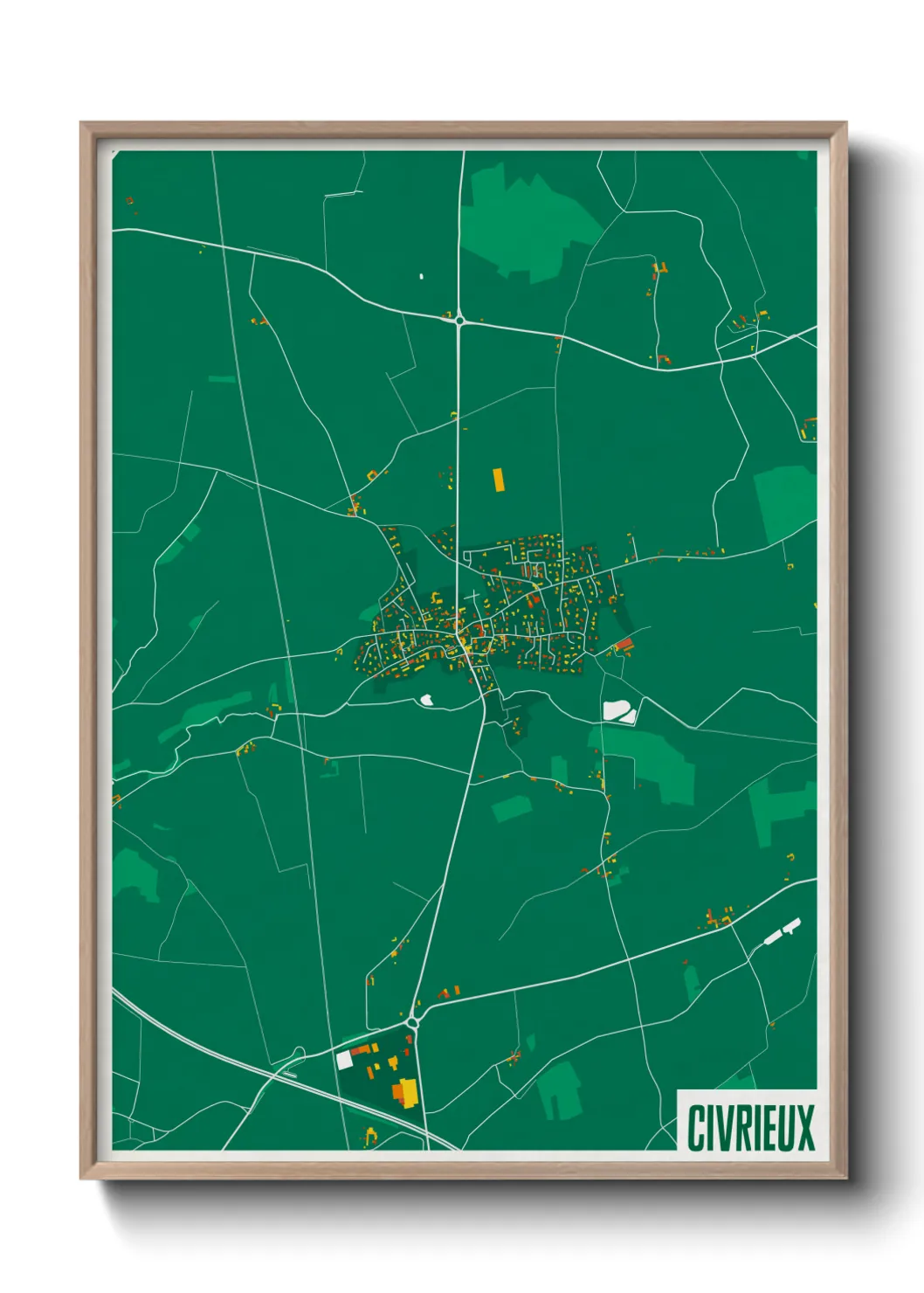 Une affiche de carte sur Civrieux