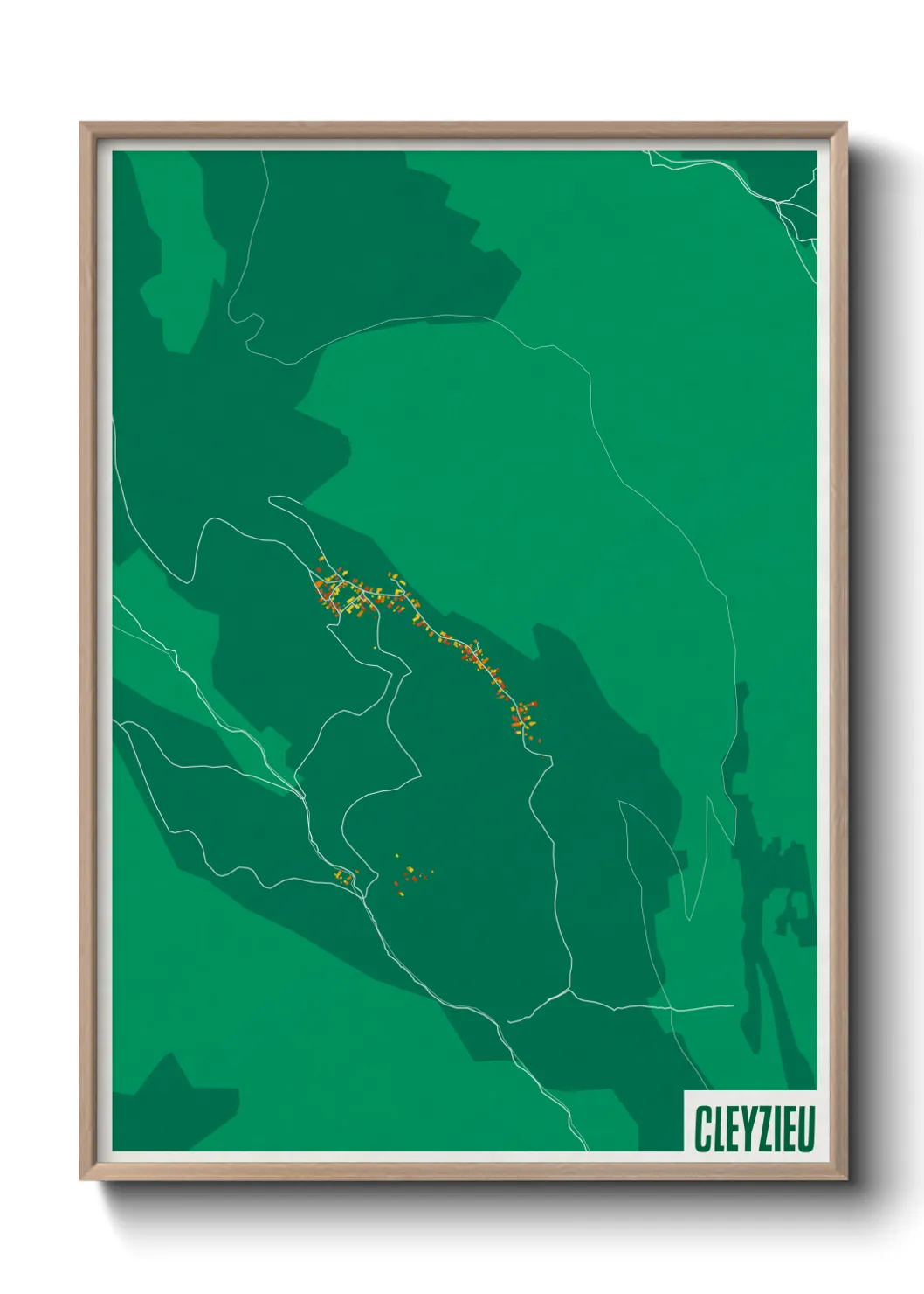 Une affiche de carte sur Cleyzieu