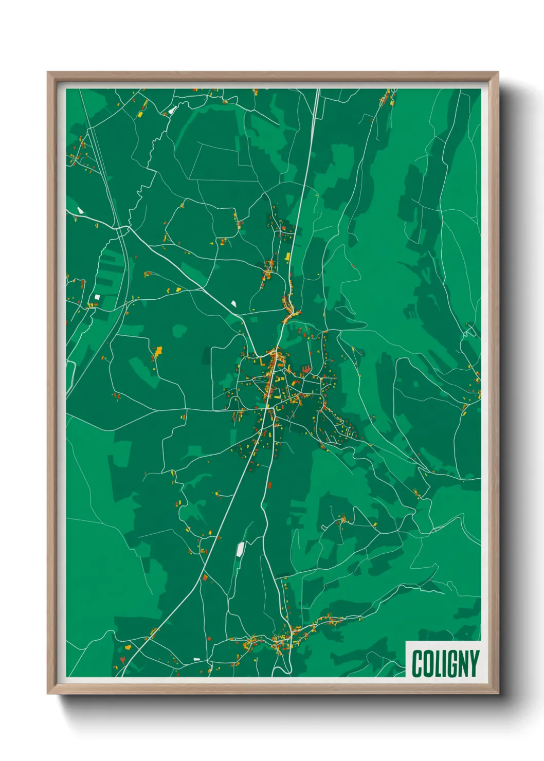 Une affiche de carte sur Coligny