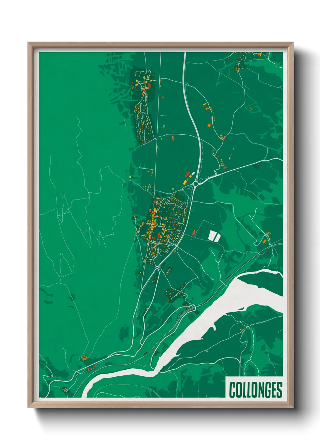 Une affiche de carte sur Collonges