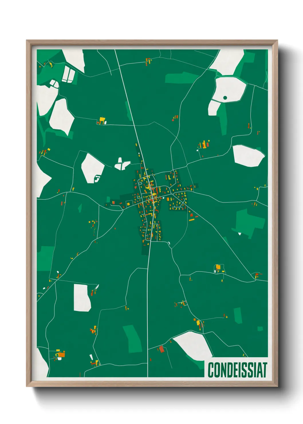 Une affiche de carte sur Condeissiat