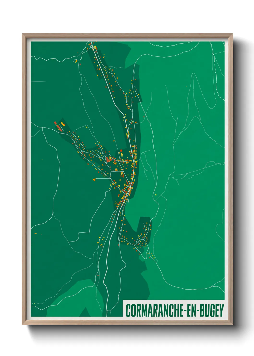 Une affiche de carte sur Cormaranche-en-Bugey