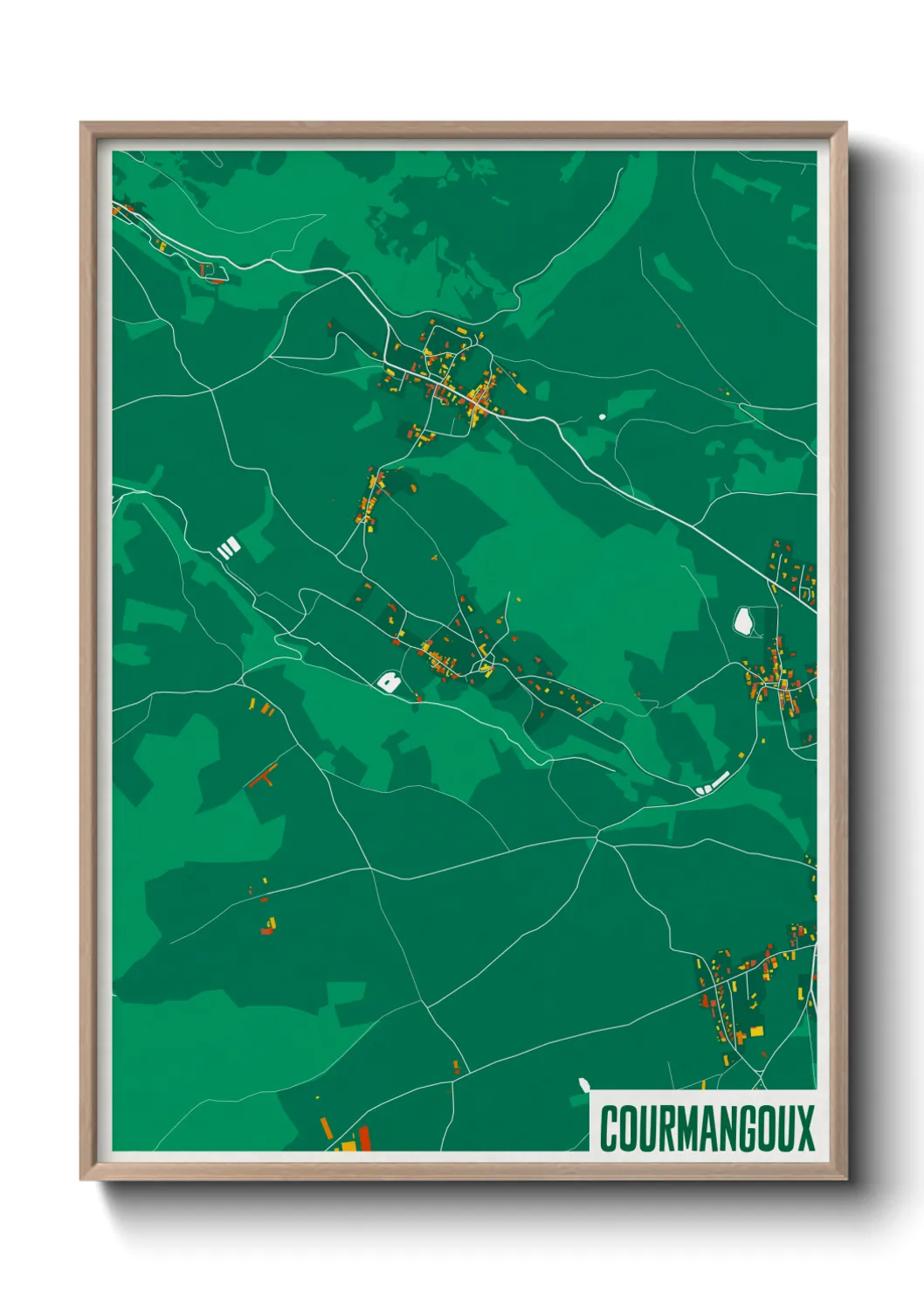 Une affiche de carte sur Courmangoux