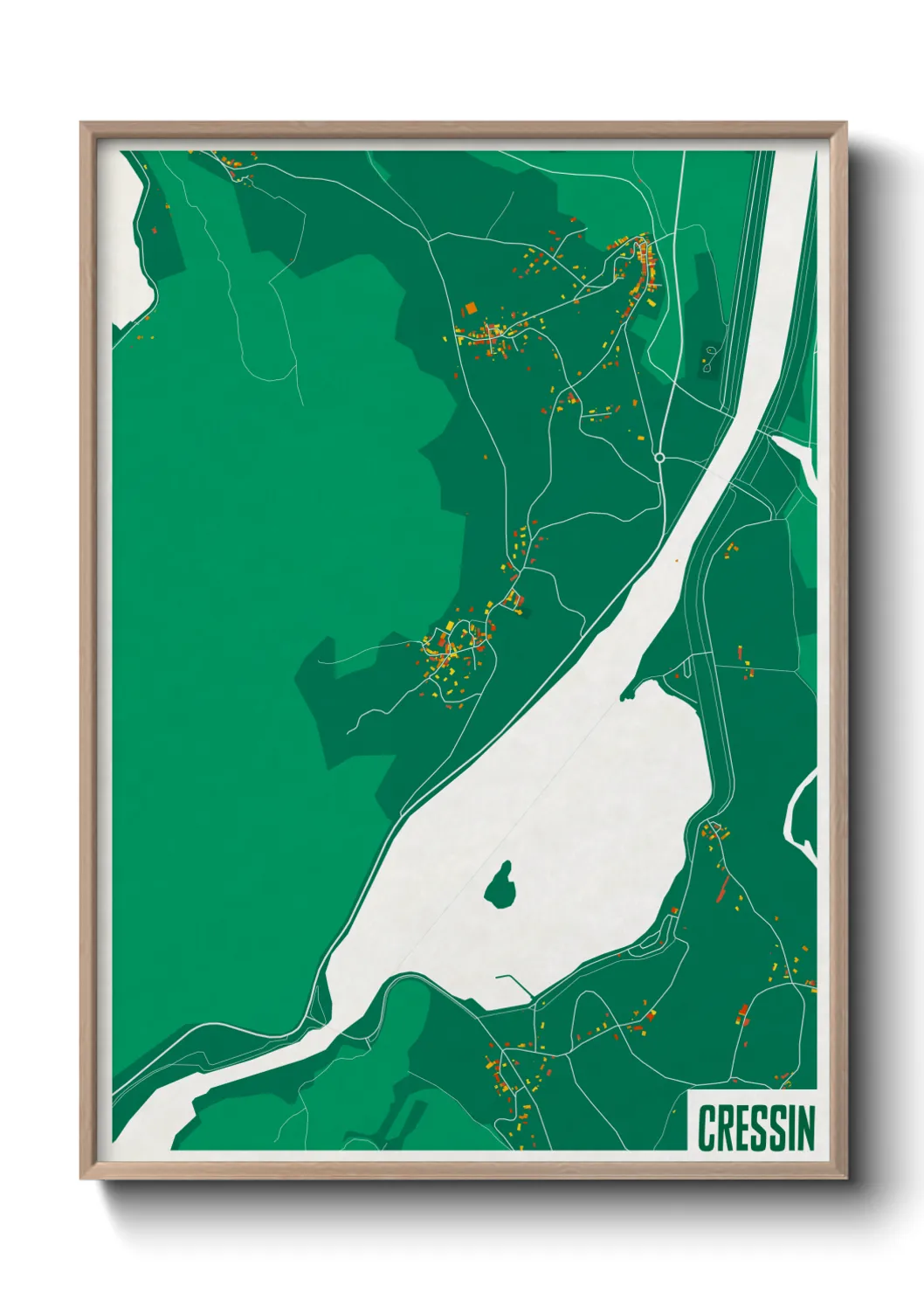 Une affiche de carte sur Cressin