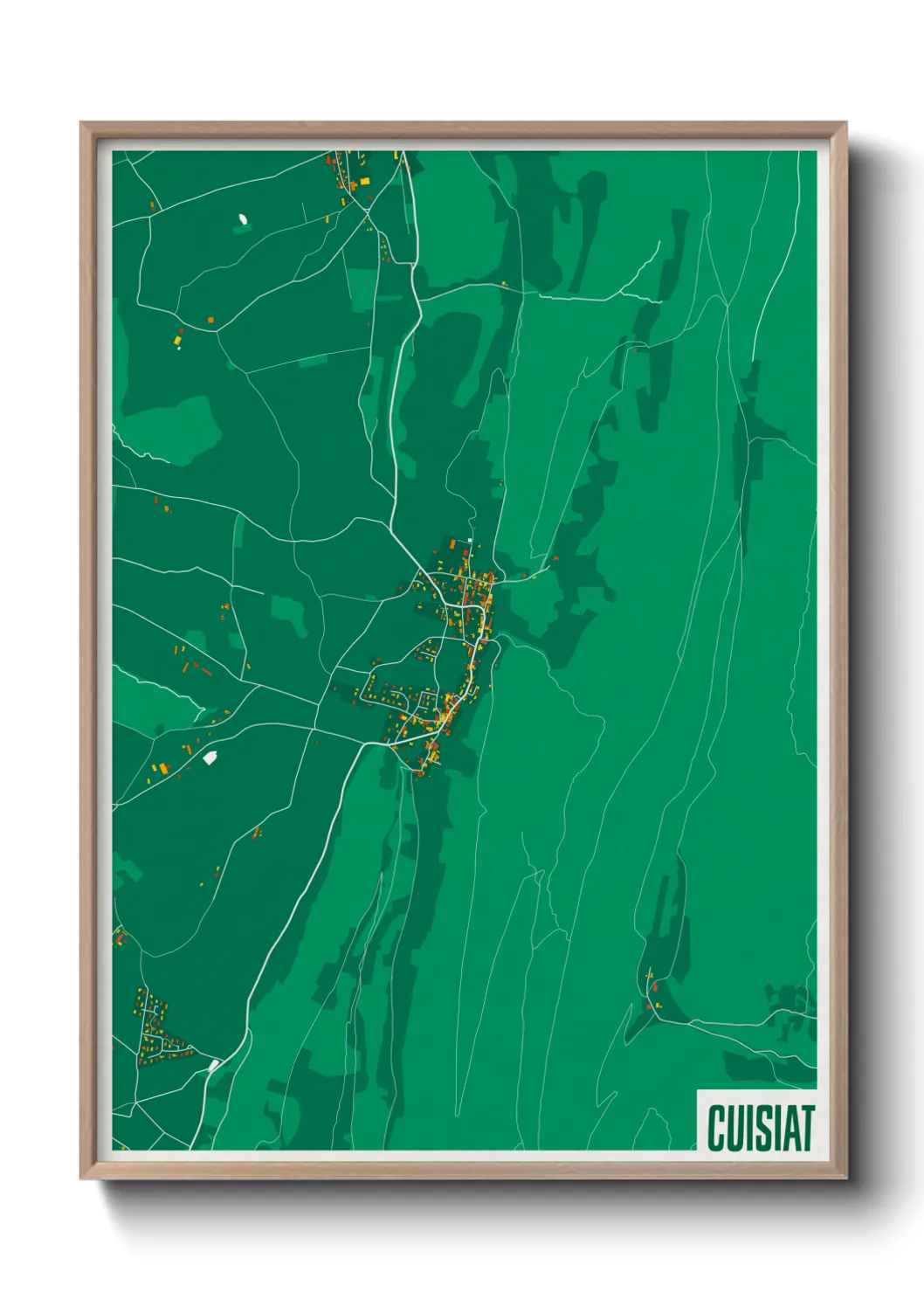 Une affiche de carte sur Cuisiat