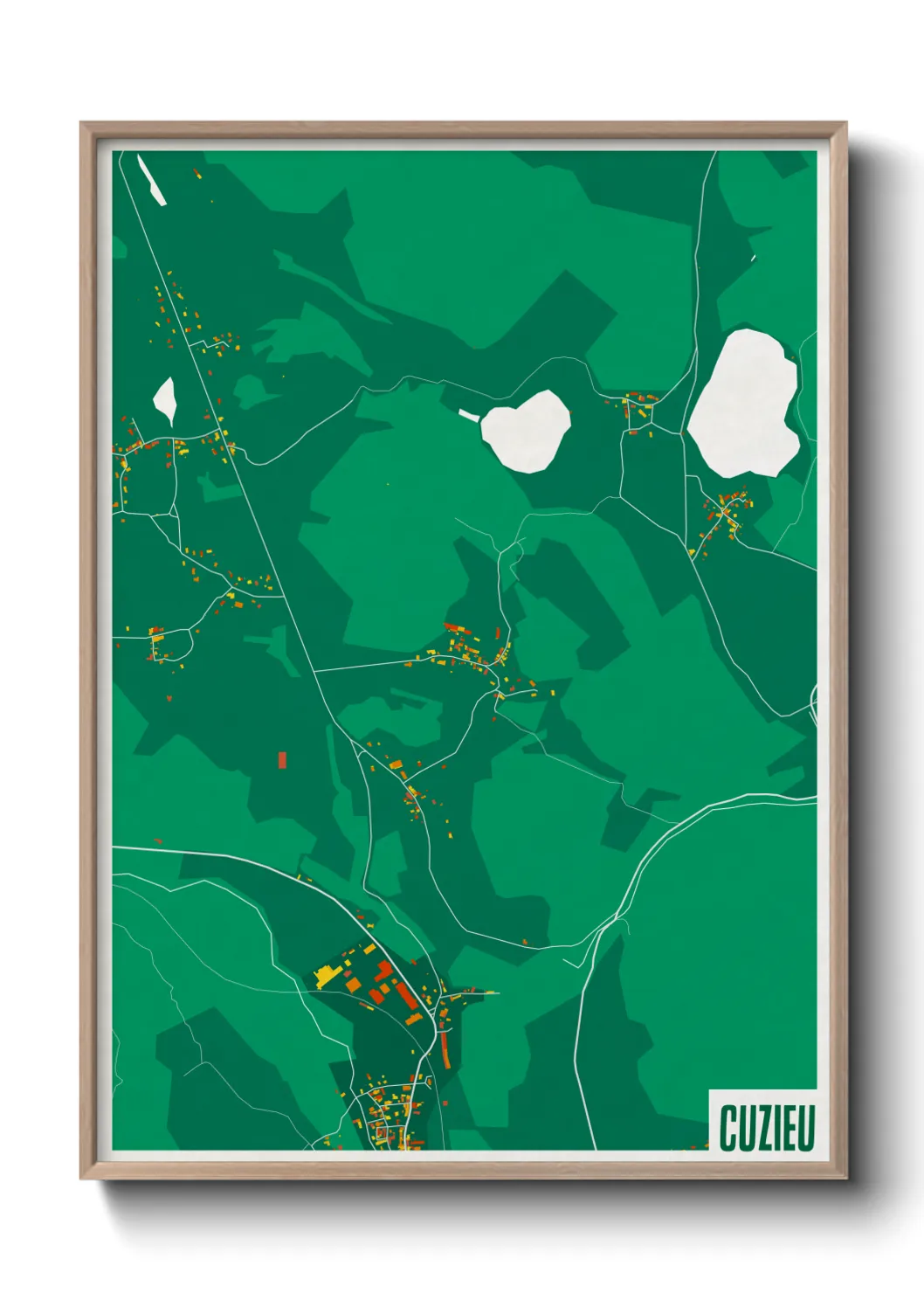 Une affiche de carte sur Cuzieu