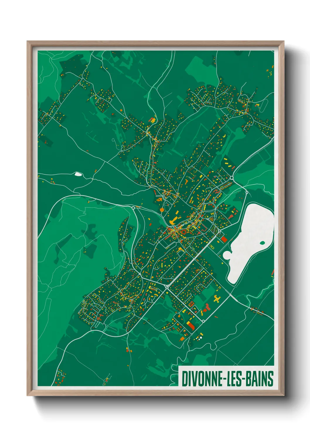 Une affiche de carte sur Divonne-les-Bains