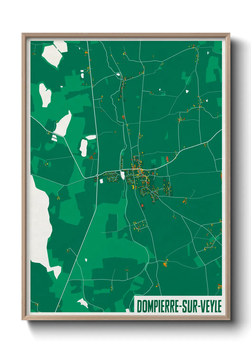 Une affiche de carte sur Dompierre-sur-Veyle