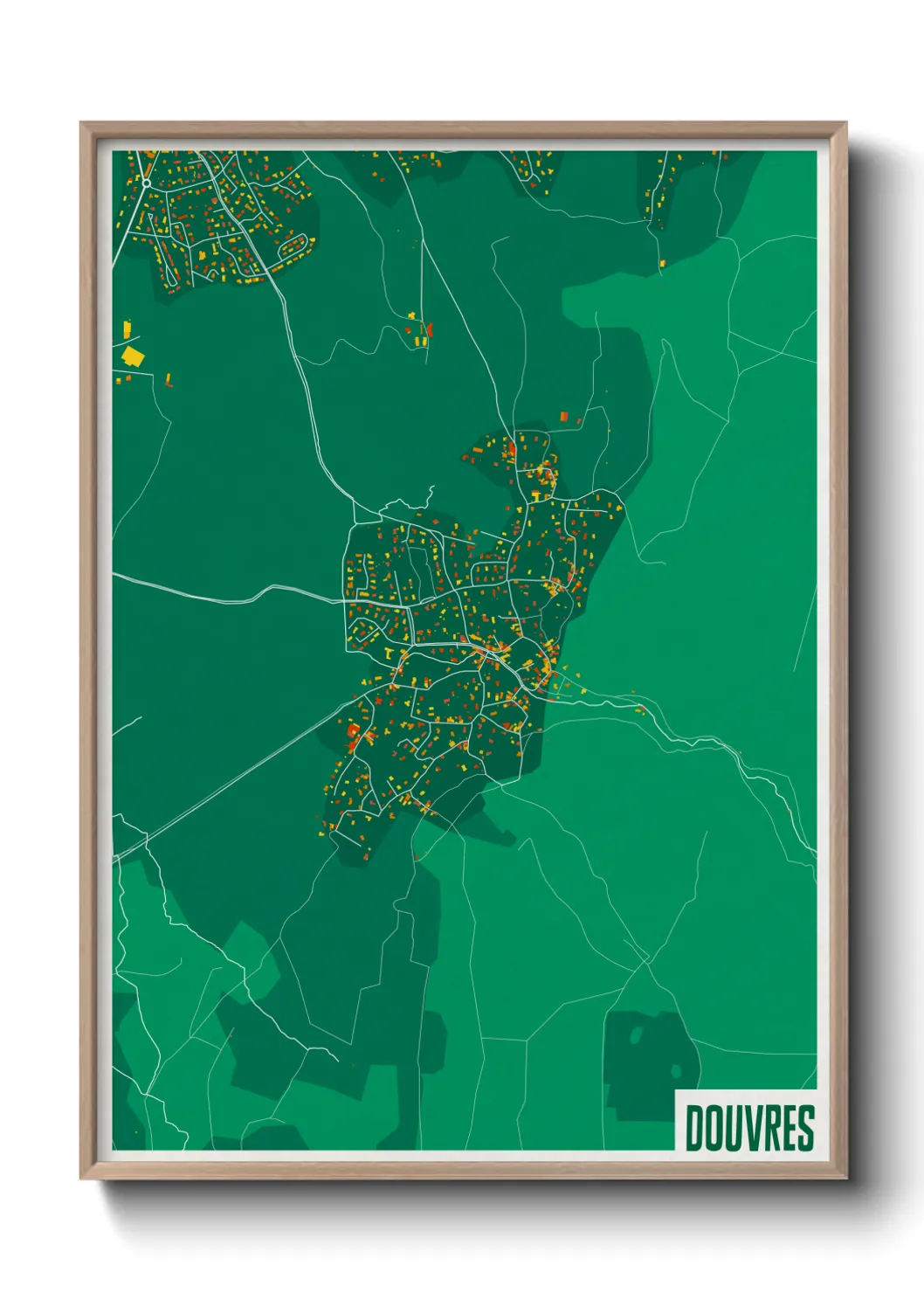 Une affiche de carte sur Douvres