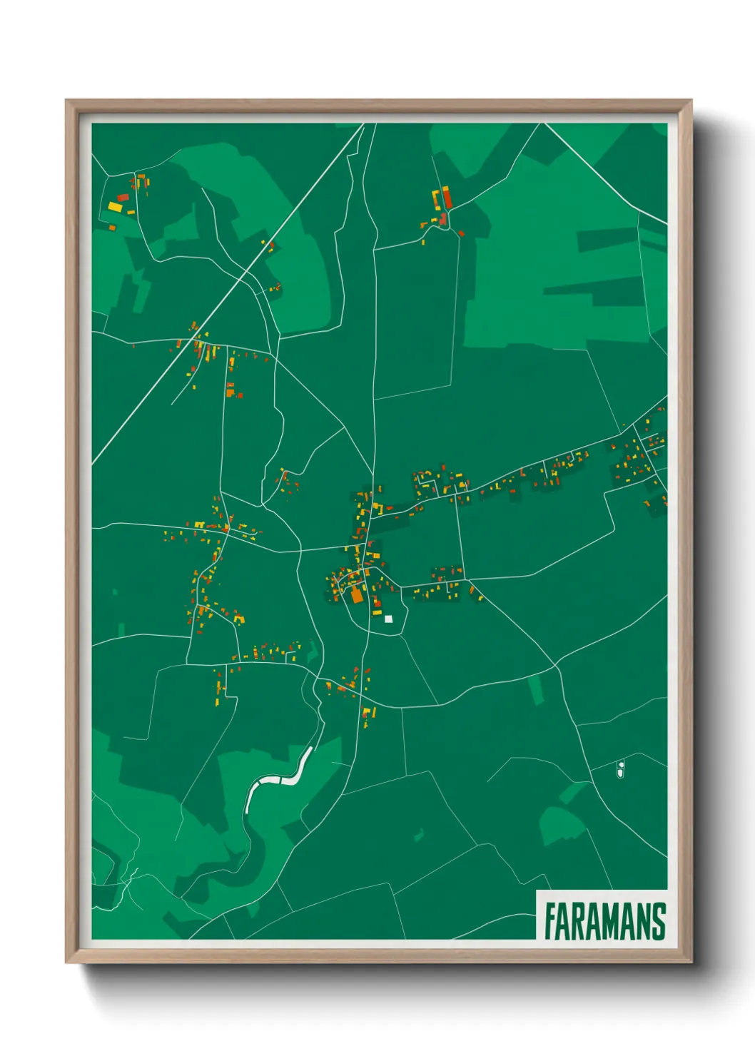 Une affiche de carte sur Faramans