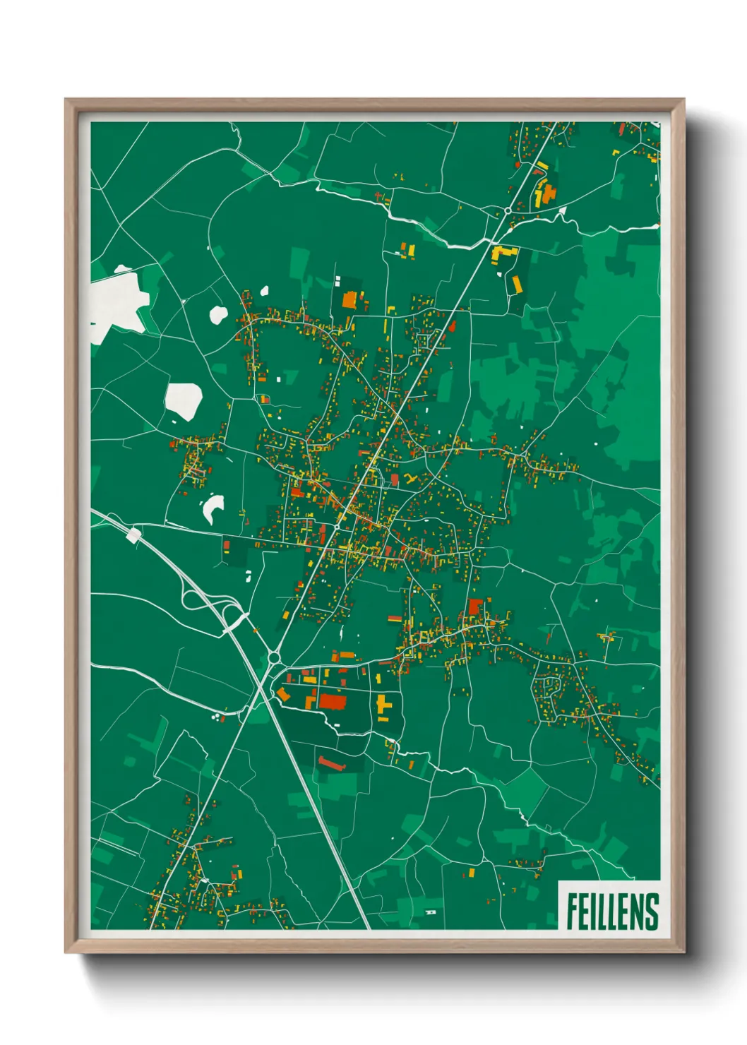 Une affiche de carte sur Feillens