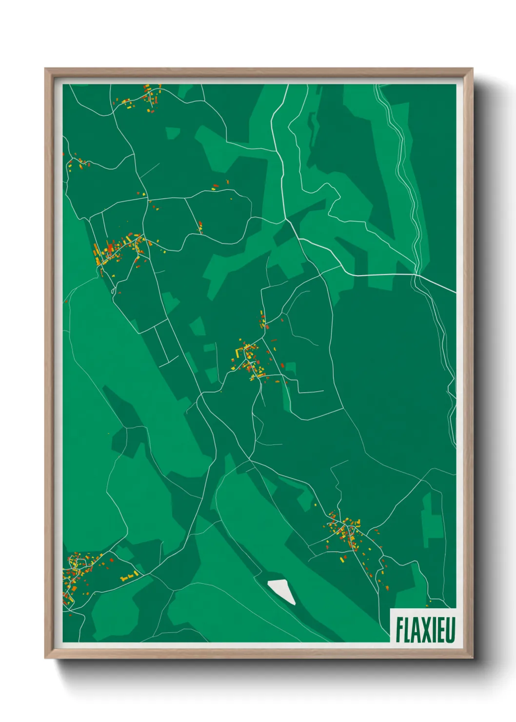 Une affiche de carte sur Flaxieu