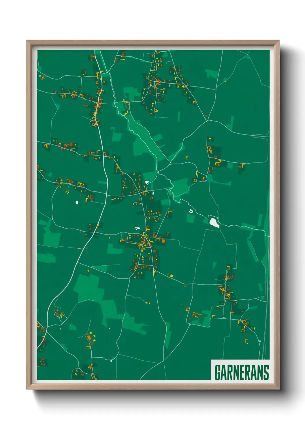 Une affiche de carte sur Garnerans