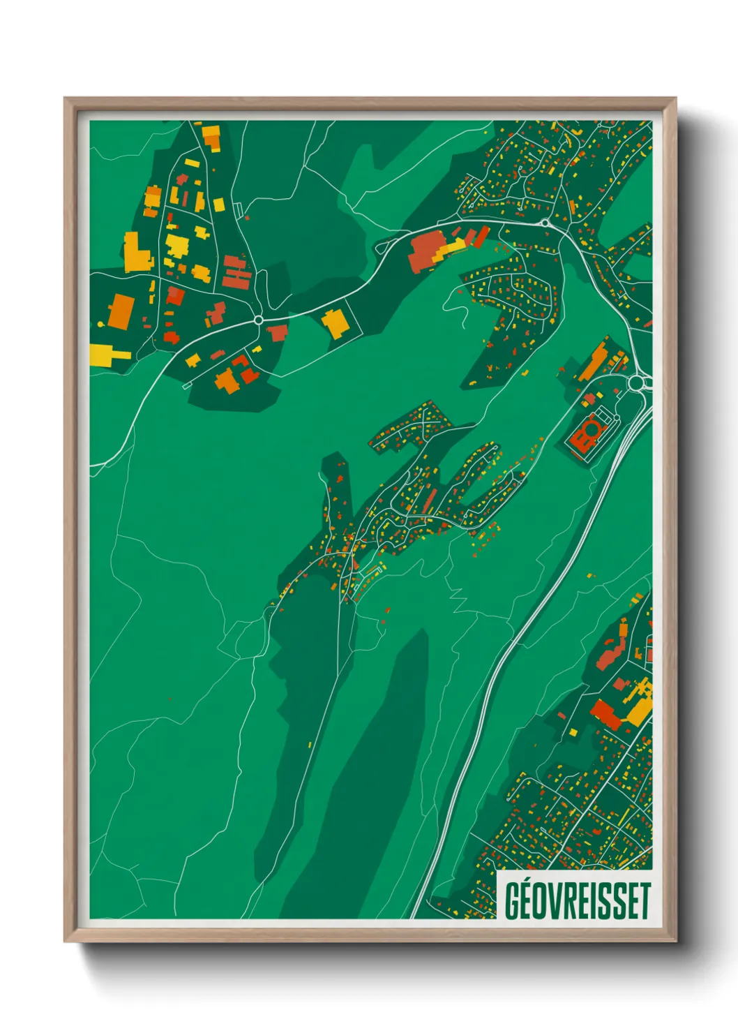Une affiche de carte sur Géovreisset