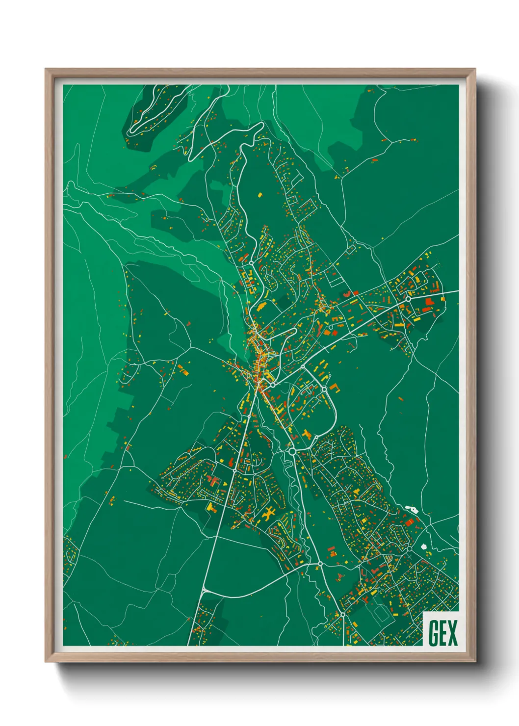 Une affiche de carte sur Gex
