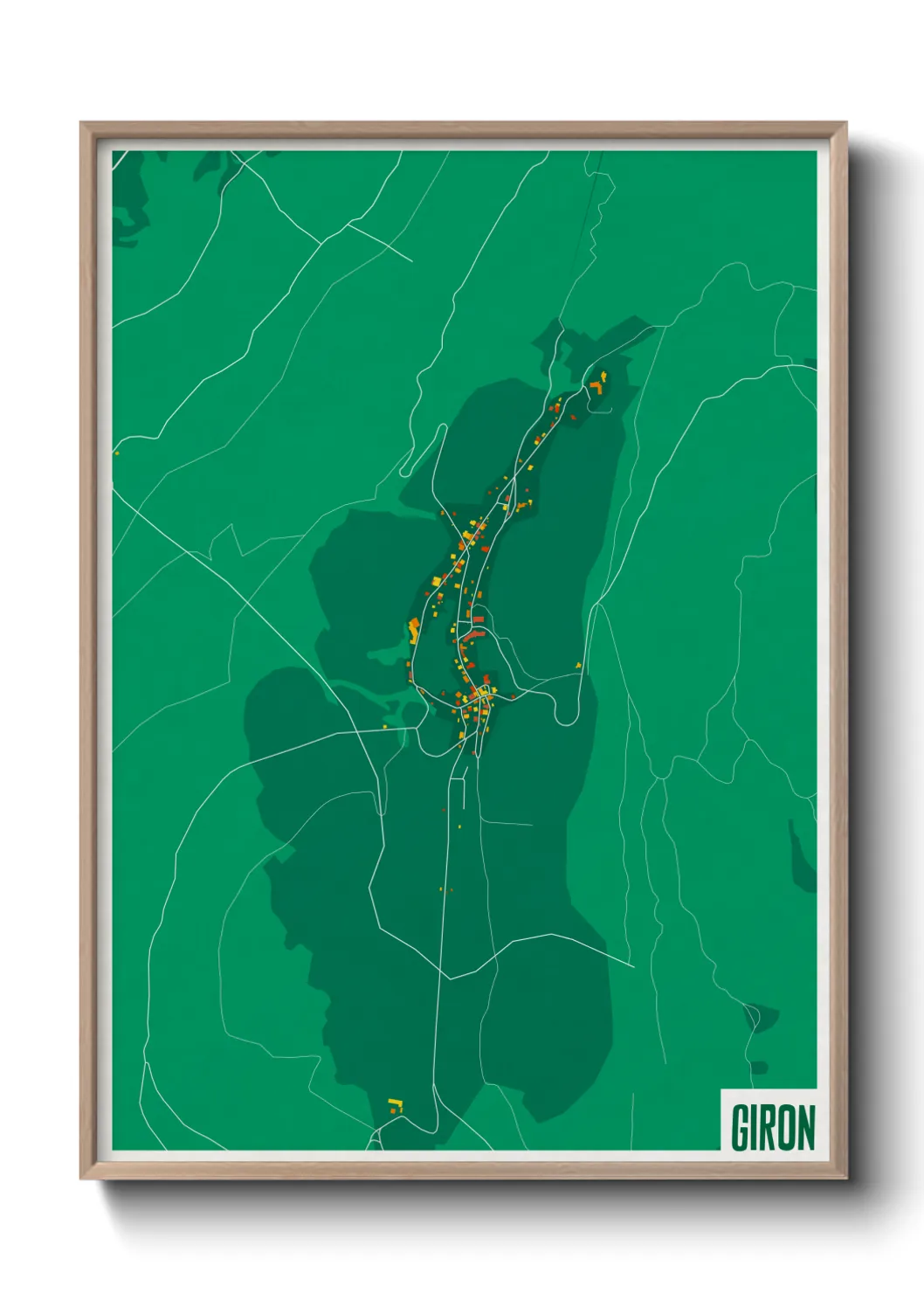 Une affiche de carte sur Giron