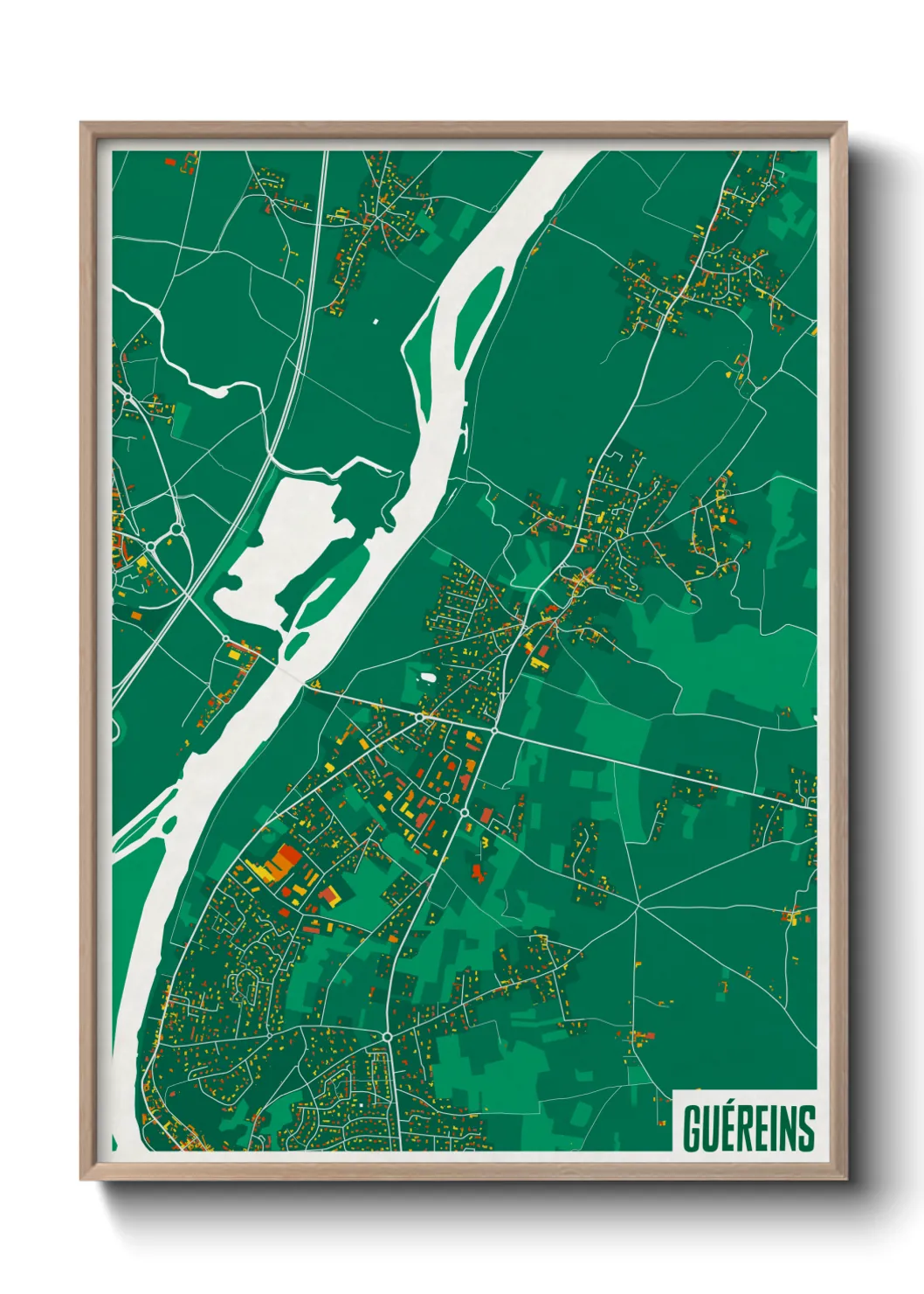Une affiche de carte sur Guéreins